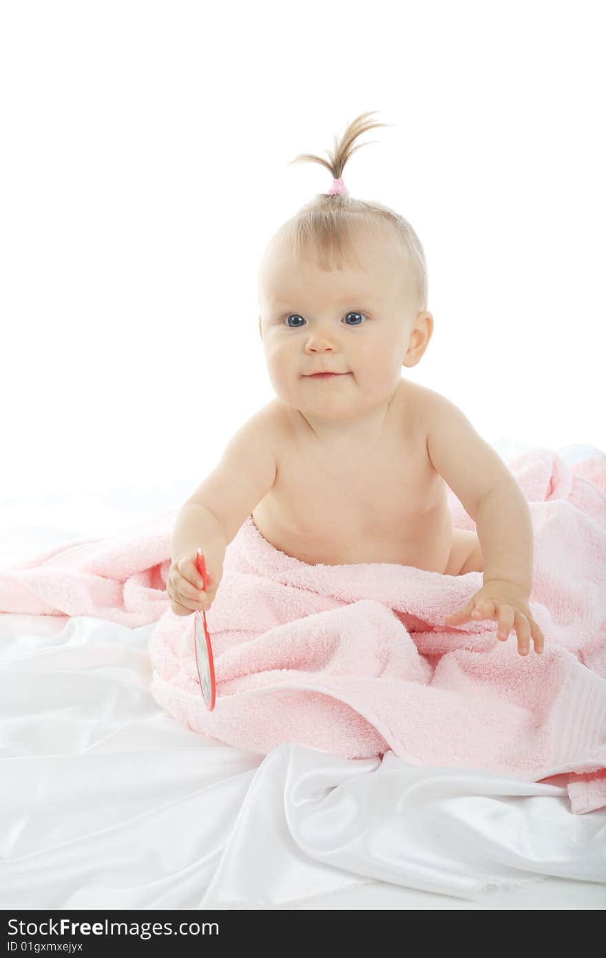 Beautiful baby. Shot in studio. Isolated on white. Beautiful baby. Shot in studio. Isolated on white.