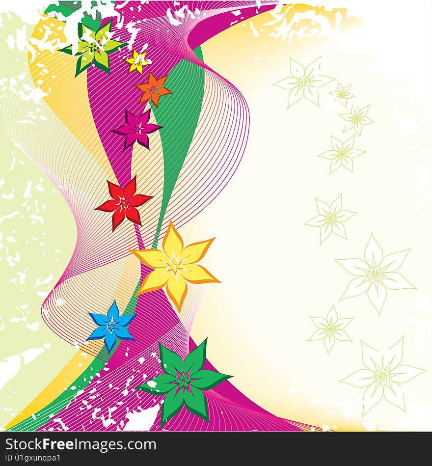 Colorful flower, decorate card, background vector