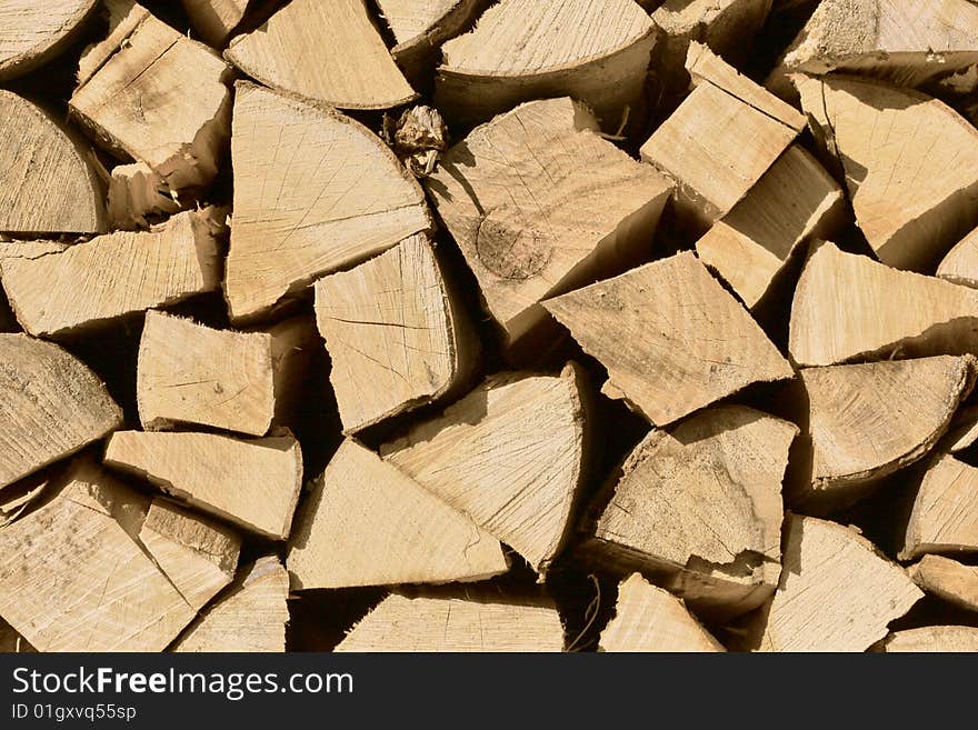 Cut wood for the fire and heating. Cut wood for the fire and heating