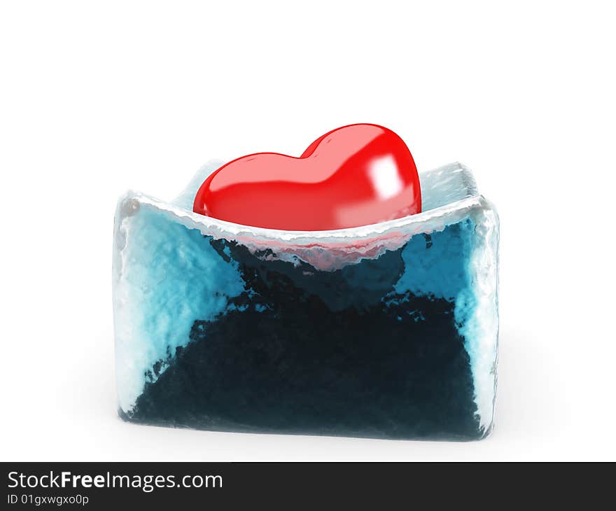 3d the heart is melting the ice