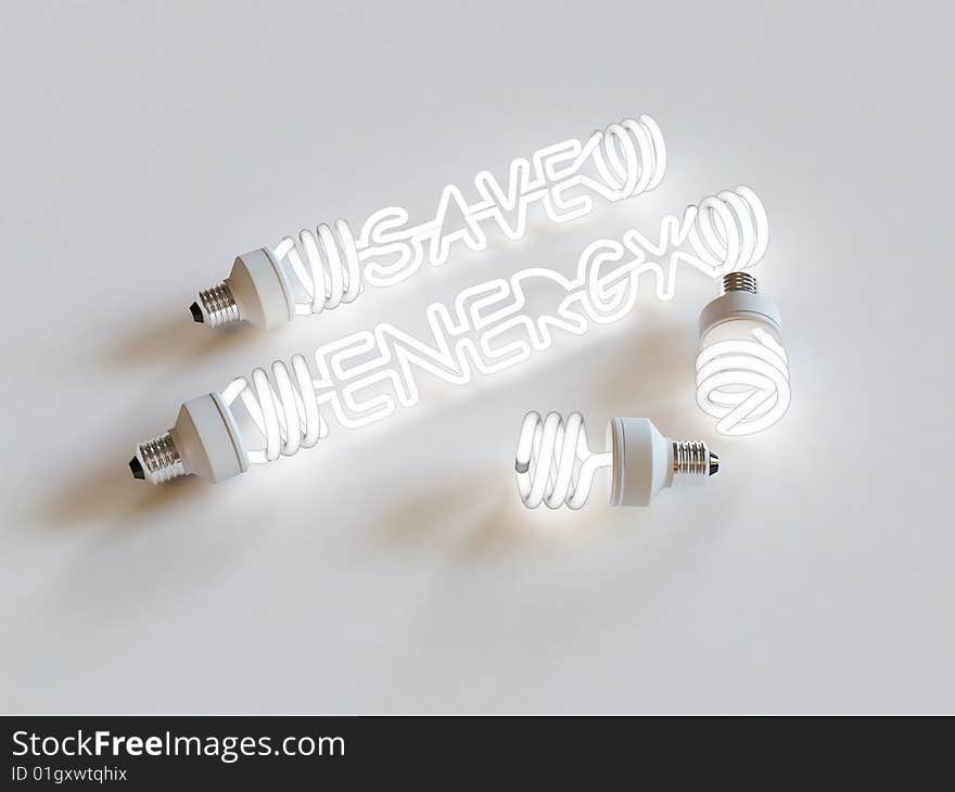 Energy saving light. isolated white.