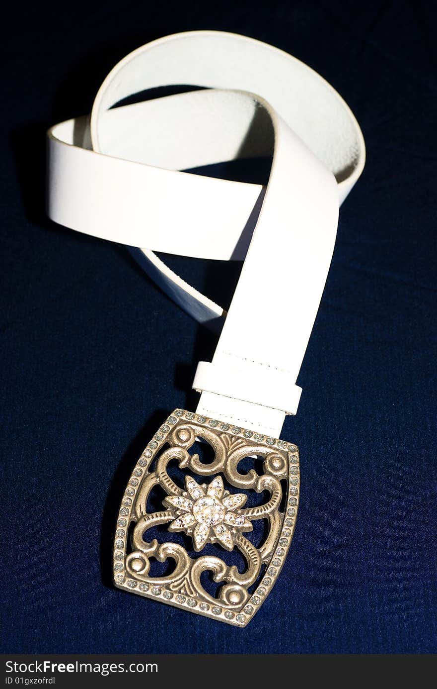 Exclusive ladies white leather belt. Exclusive ladies white leather belt