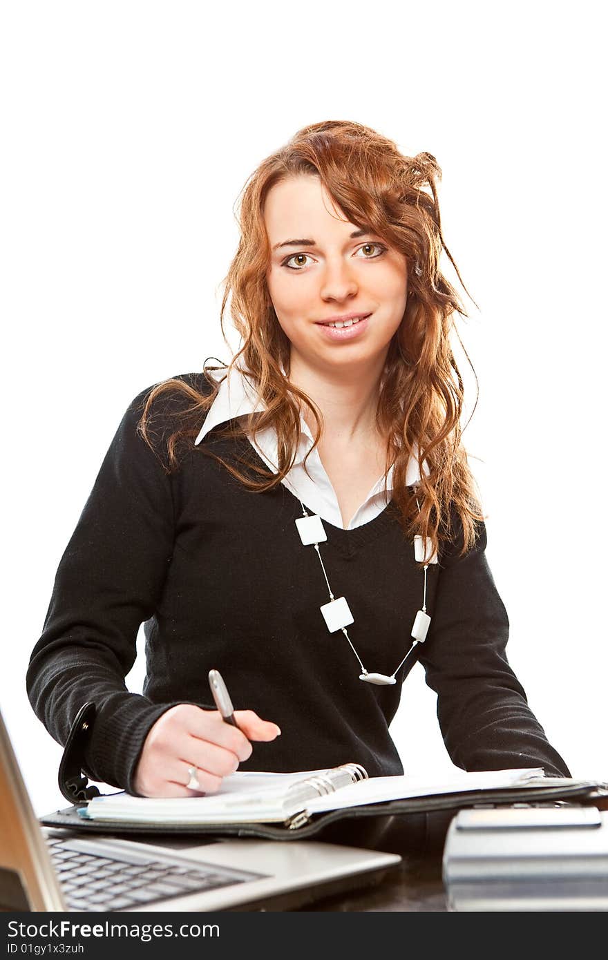 Studio photo of business woman