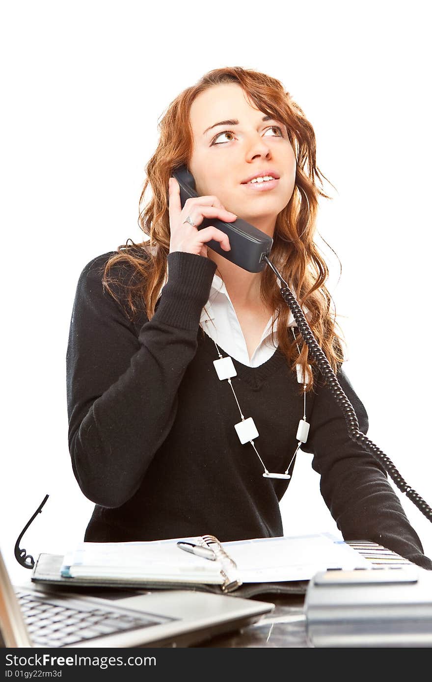 Studio photo of business woman