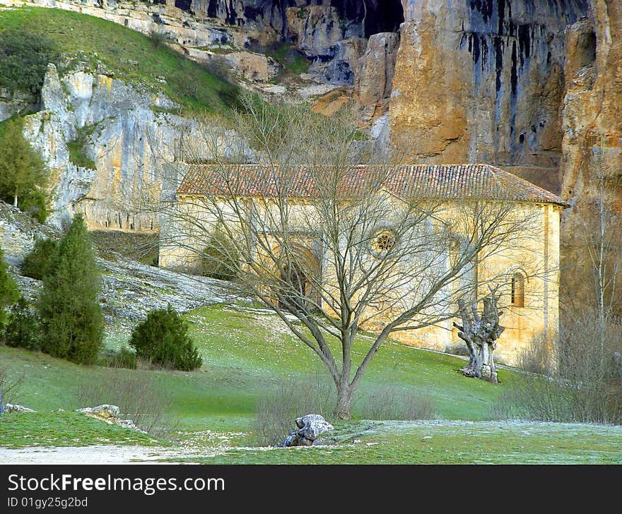 Chapel of the Templars in the canyon of the river Lobos