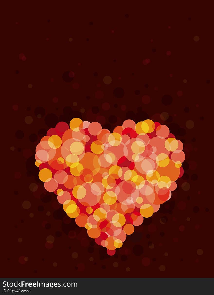 Lovely  red heart, vector illustration