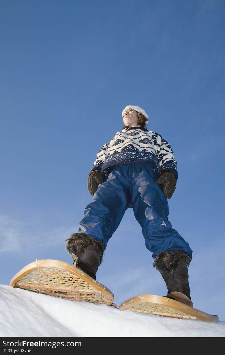 Woman with Snowshoes