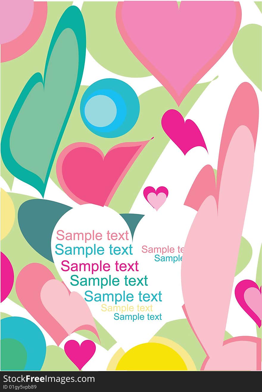 Decorative beautiful hearts with space for text