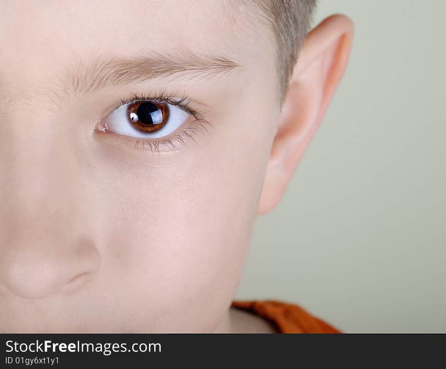 Boy face close-up