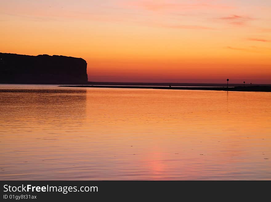 Sunset In Ã“bidos Lagoon, Portugal