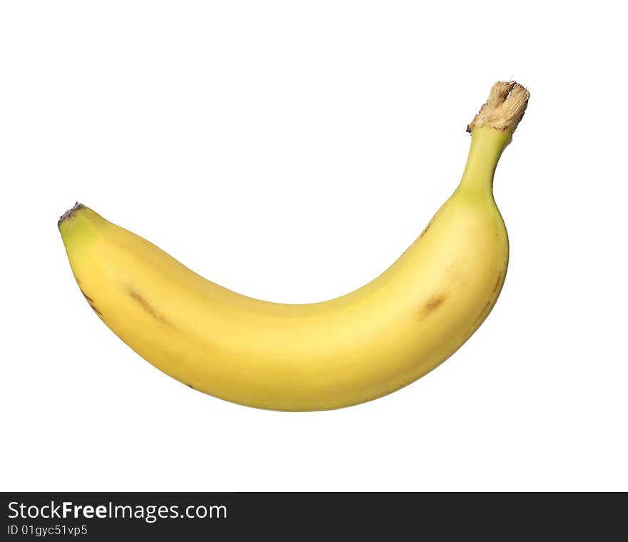 One banana towards white background