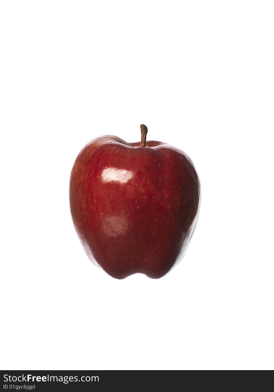 Red apple towards white background