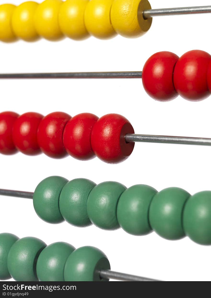 Colored Abacus towards white background