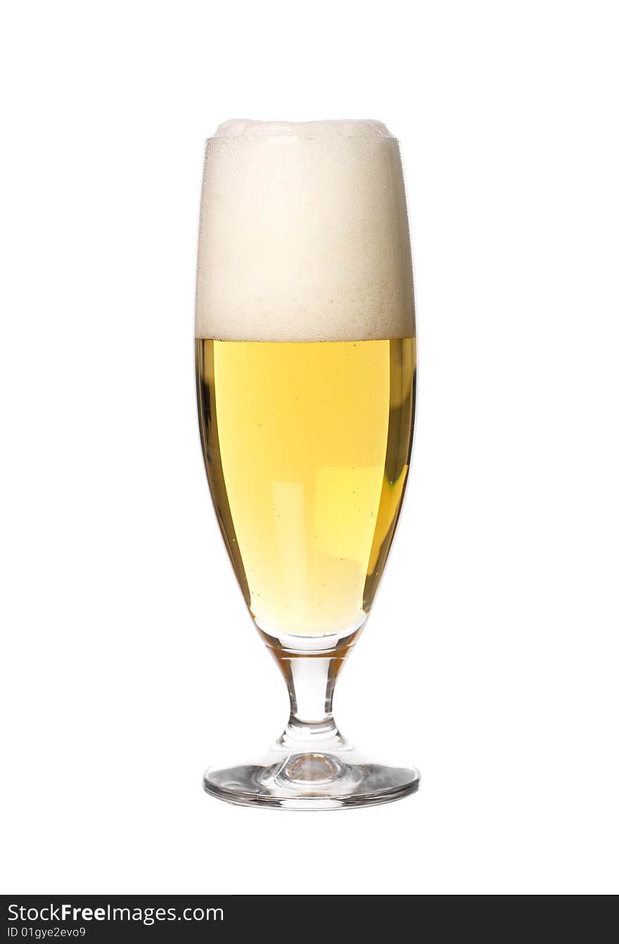 Glass of beer with foam