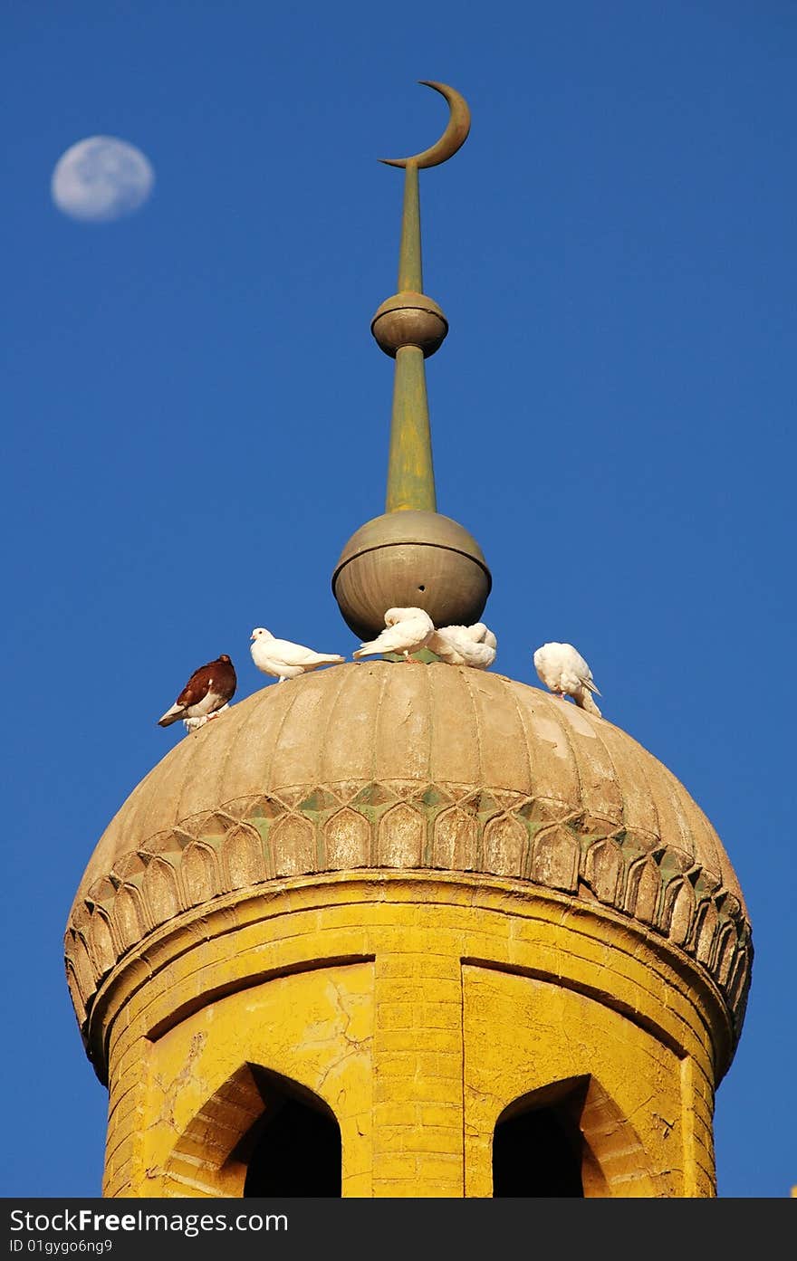 Roof of a mosque in Singkiang,China. Roof of a mosque in Singkiang,China