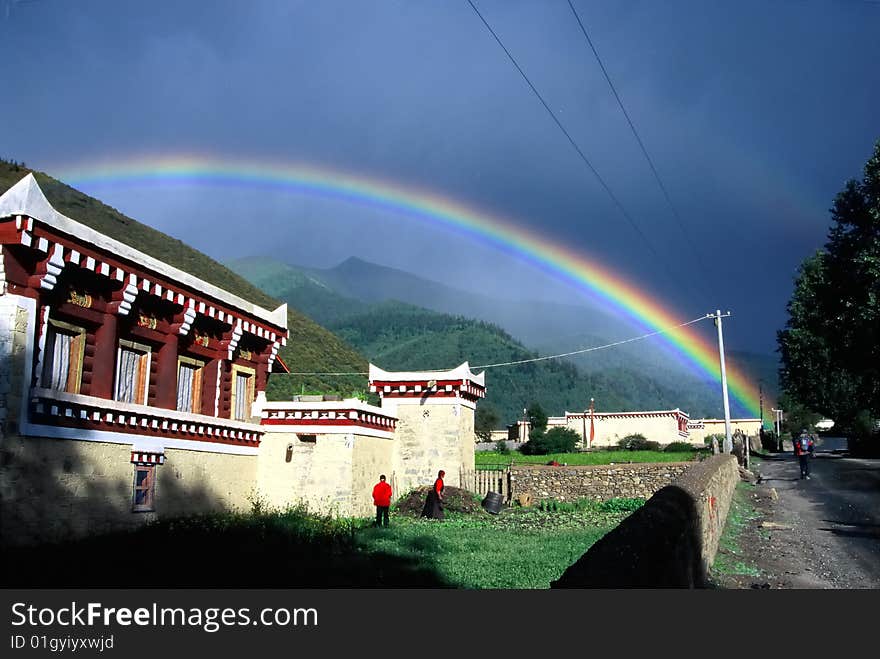 Beautiful double rainbow at the path.


This image use reversible film.