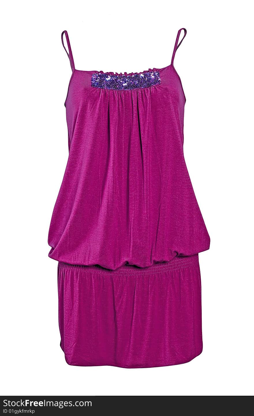 Woman fashion isolated violet dress