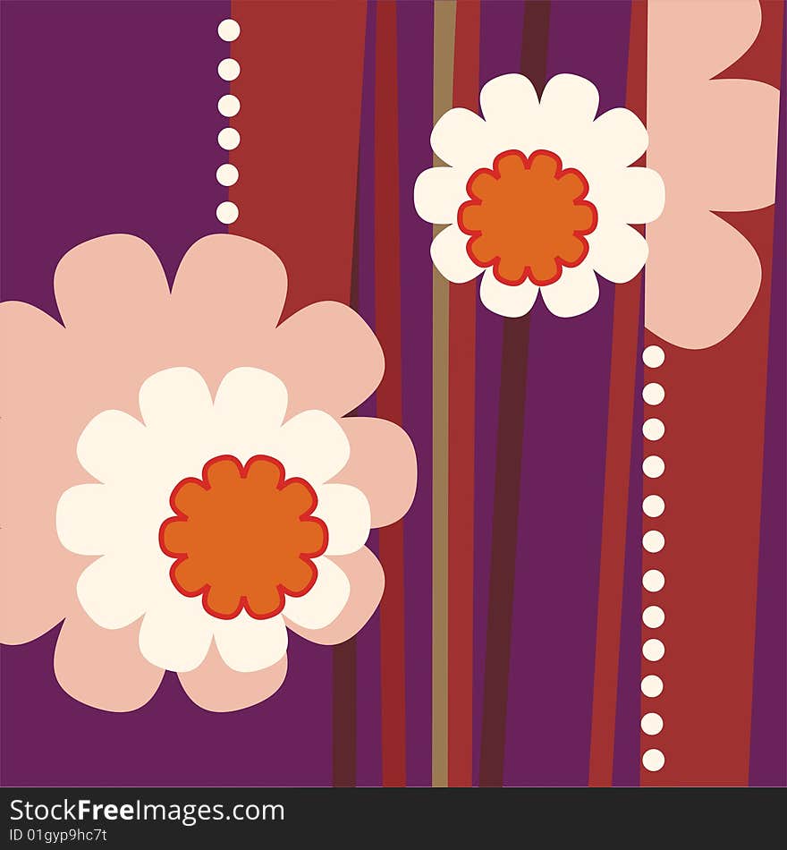 Floral background in retro style vector illustration