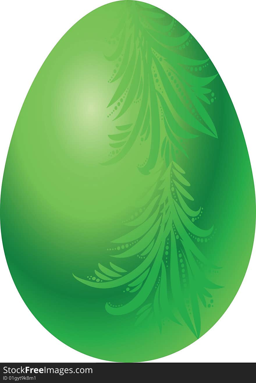 The vector illustration contains the image of green egg