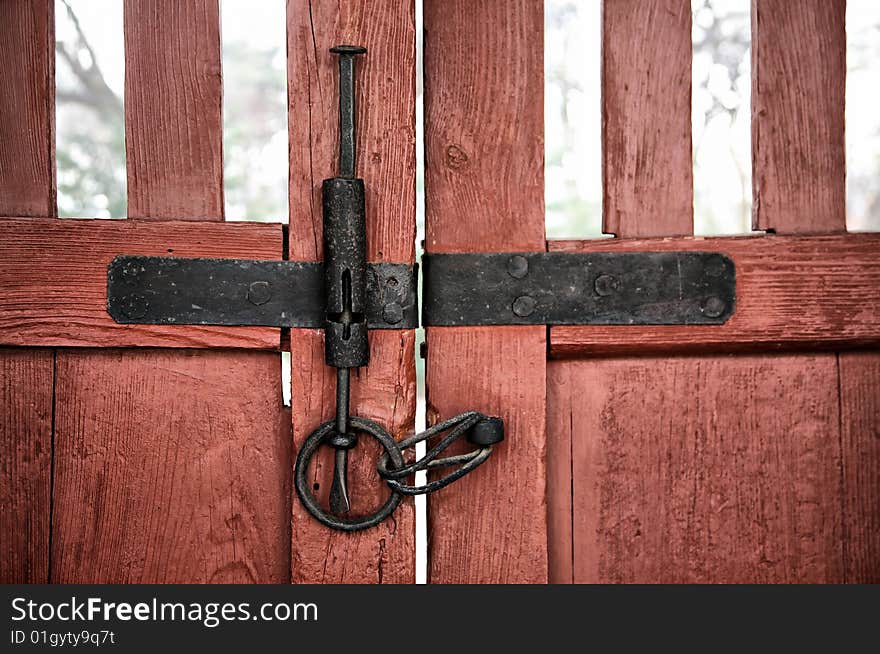 Buddhist Temple Door And Hinge