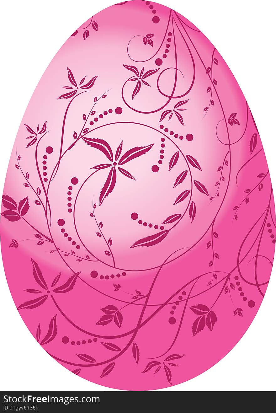 The vector illustration contains the image of pink egg