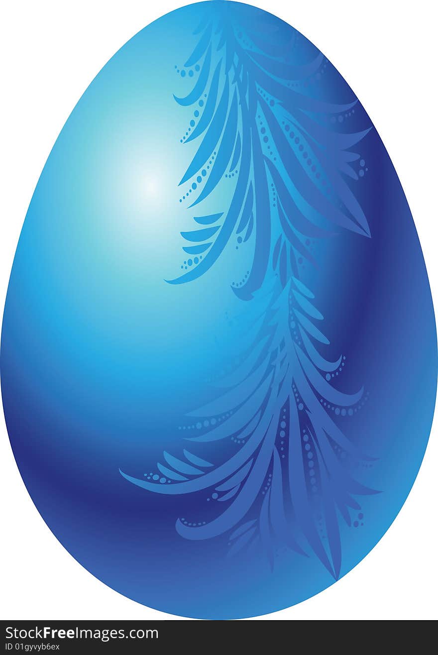 The vector illustration contains the image of blue egg