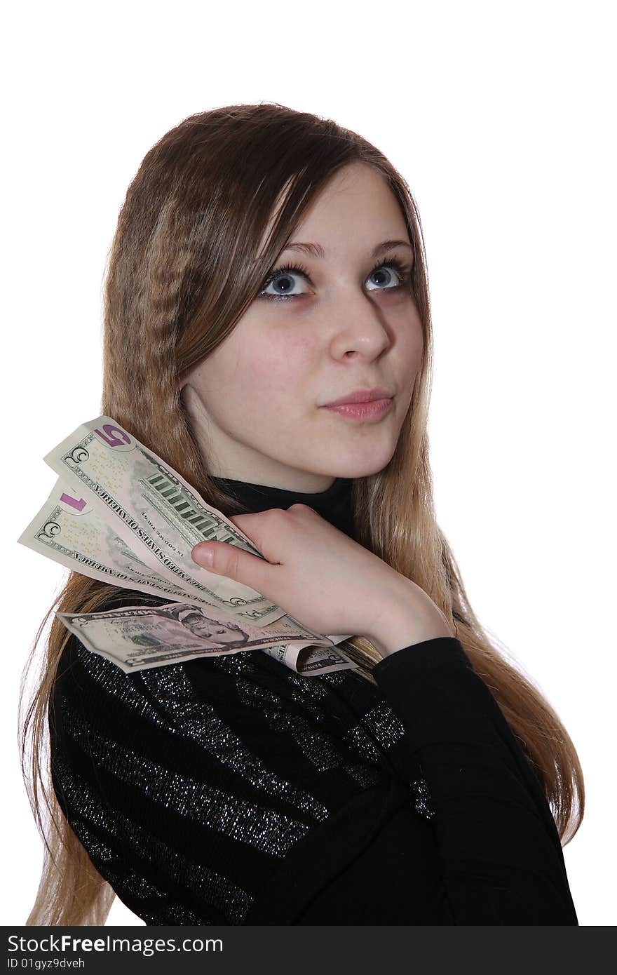 The girl and money