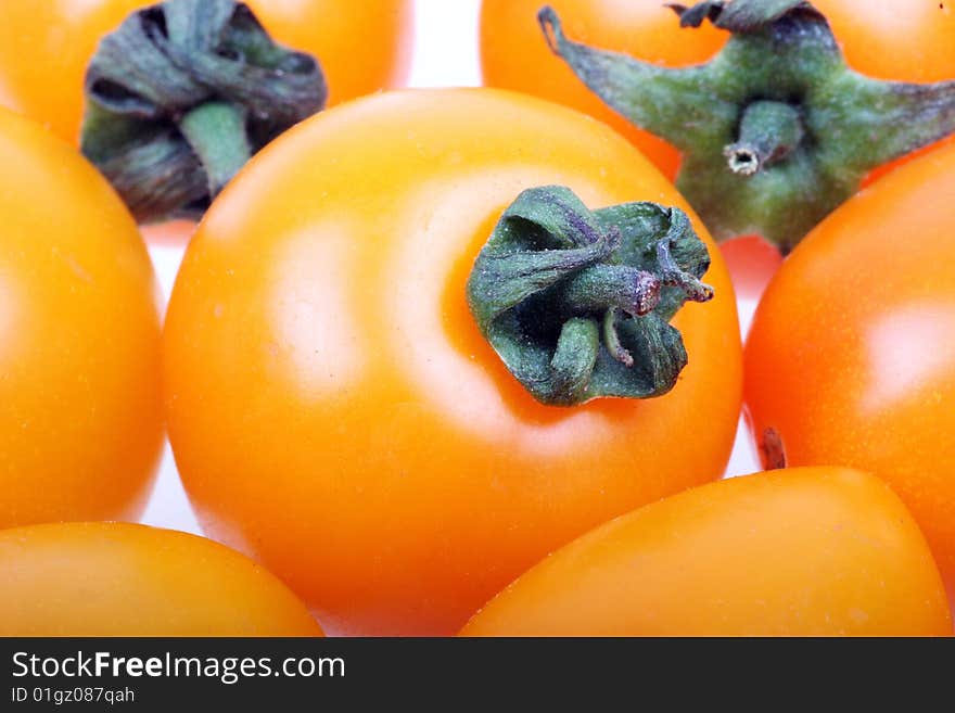 Close-up shots of yellow tomato.