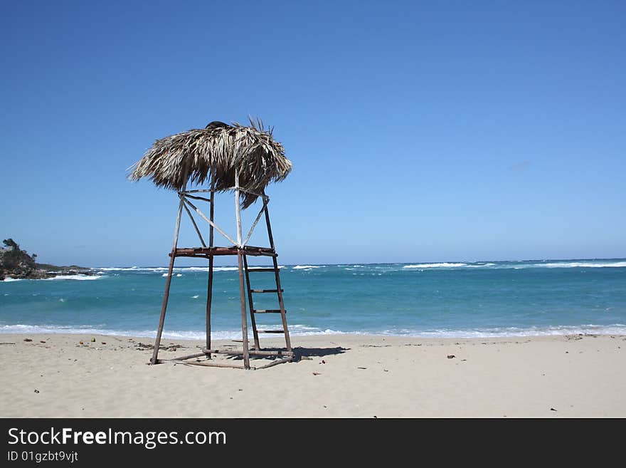 Seashore in Bacuranao beach, with posthouse, in Havana, Cuba. Seashore in Bacuranao beach, with posthouse, in Havana, Cuba