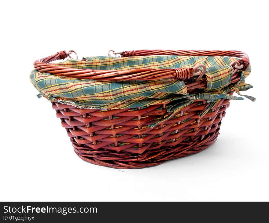 Wicker basket isolated on whote background