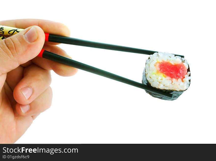 Sushi With Chopsticks