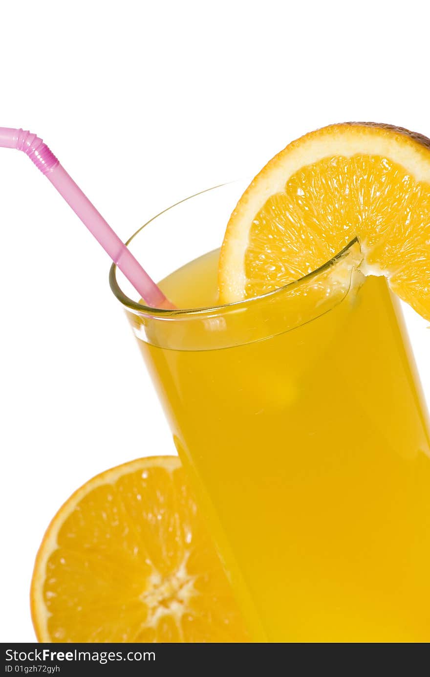 Orange juice with orange slices. Orange juice with orange slices