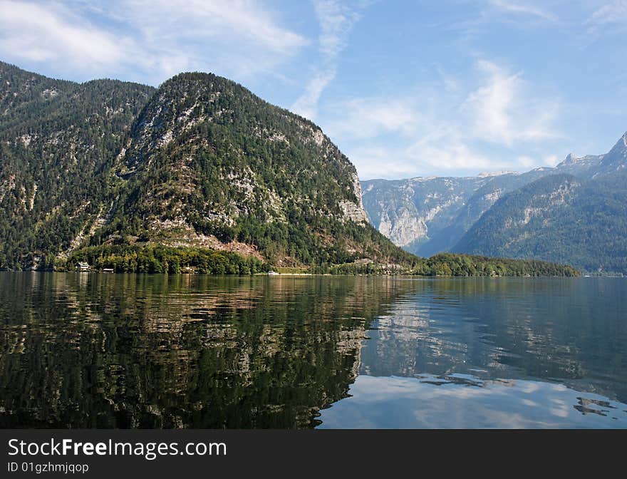 Alpine HallstätterSee Lake in Austria