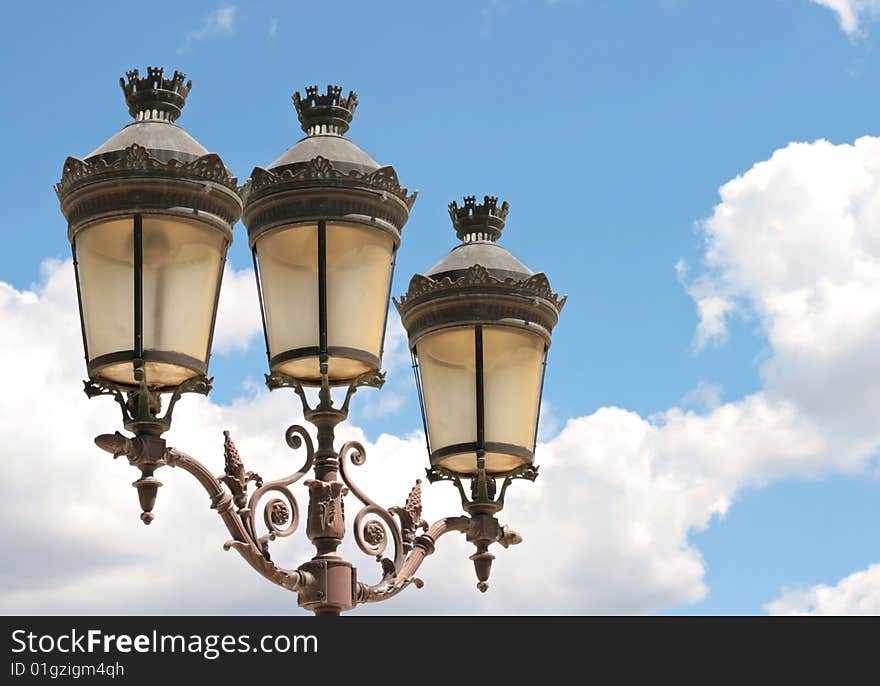 Old street lamps in Paris. Old street lamps in Paris