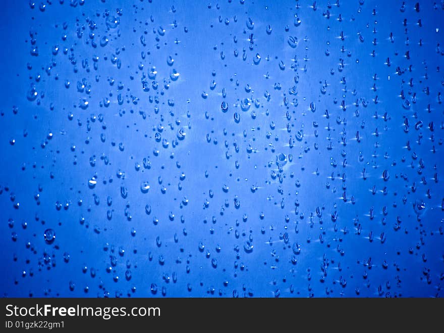 Water drops on blue background. Water drops on blue background