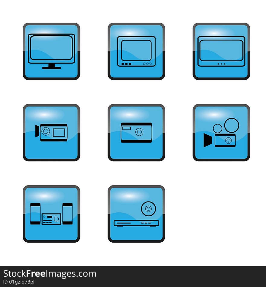 Vector illustration blue tv Home appliances. Vector illustration blue tv Home appliances