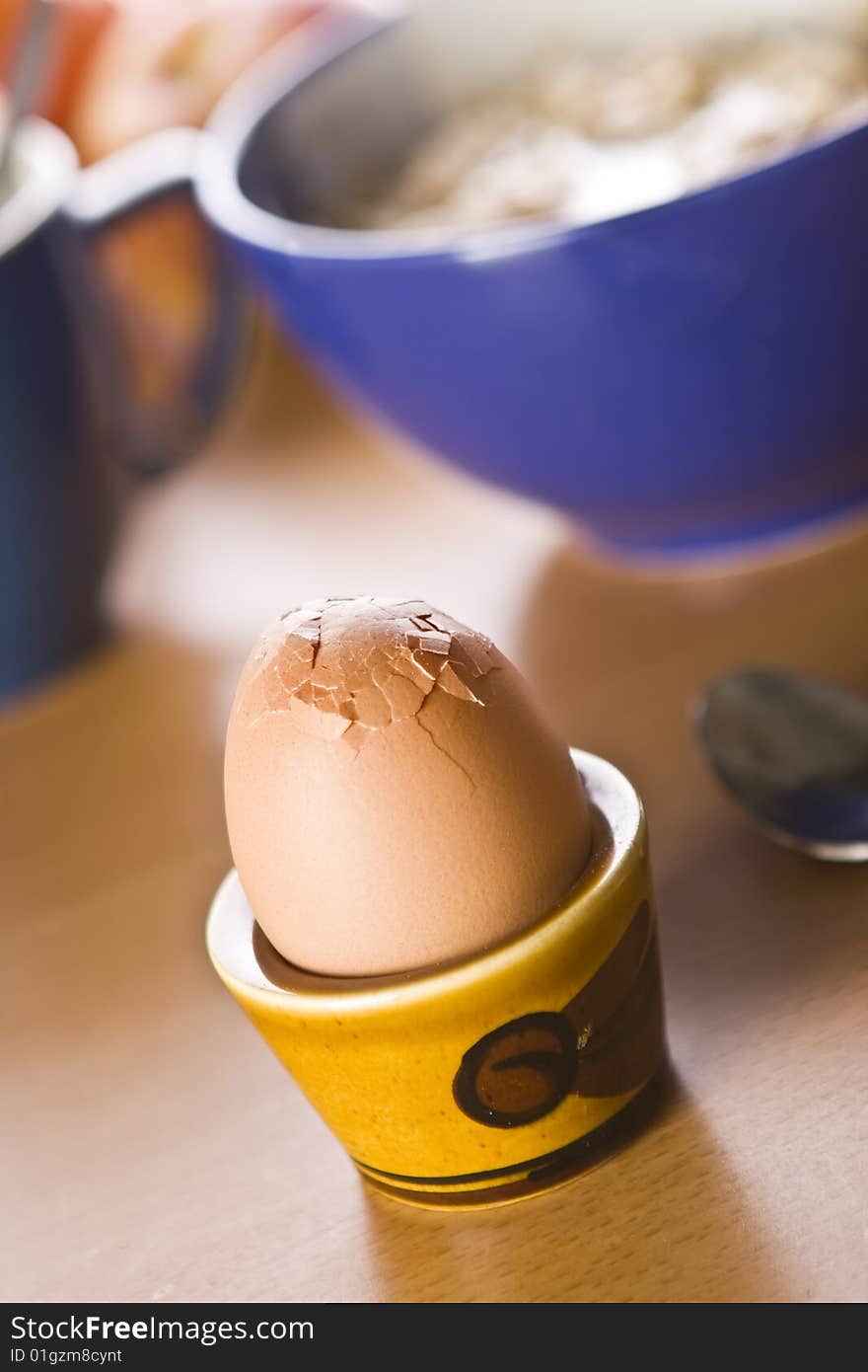 Hard boiled egg and breakfast