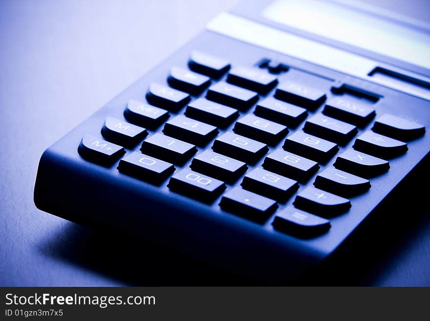 Closeup of a calculator keyboard