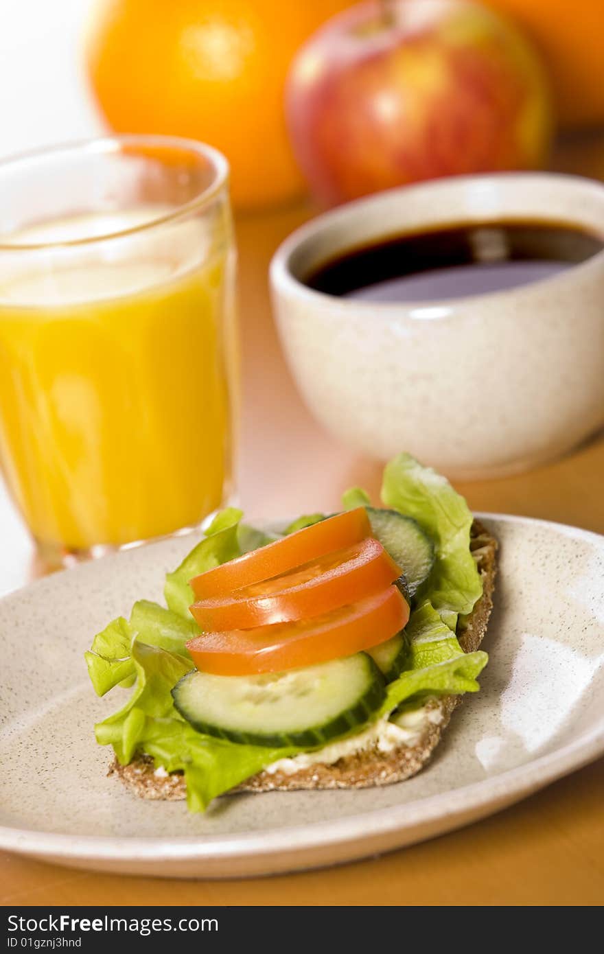 Sandwich with tomato and salad close up. Sandwich with tomato and salad close up