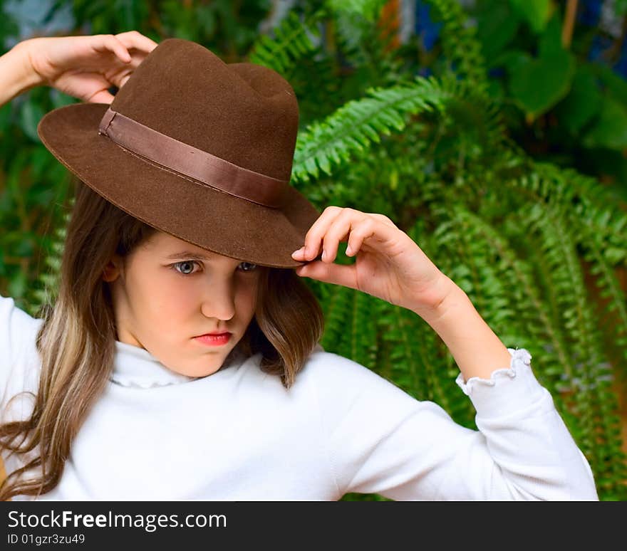 Angry Teen Girl In Hat