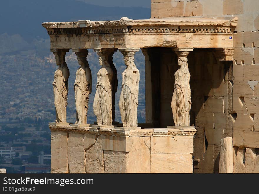 Erecthion temple on acropolis in athens