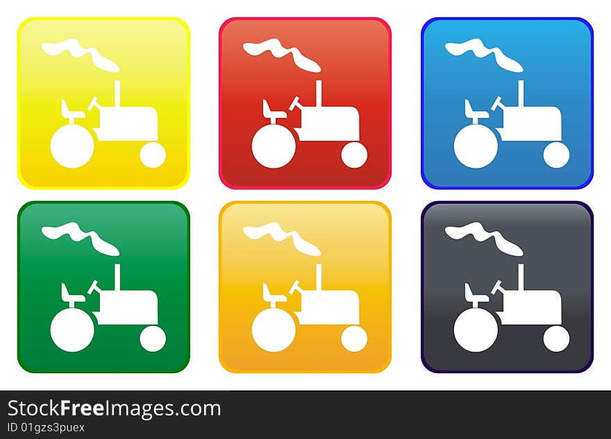 Tractor web button - computer generated image. Tractor web button - computer generated image