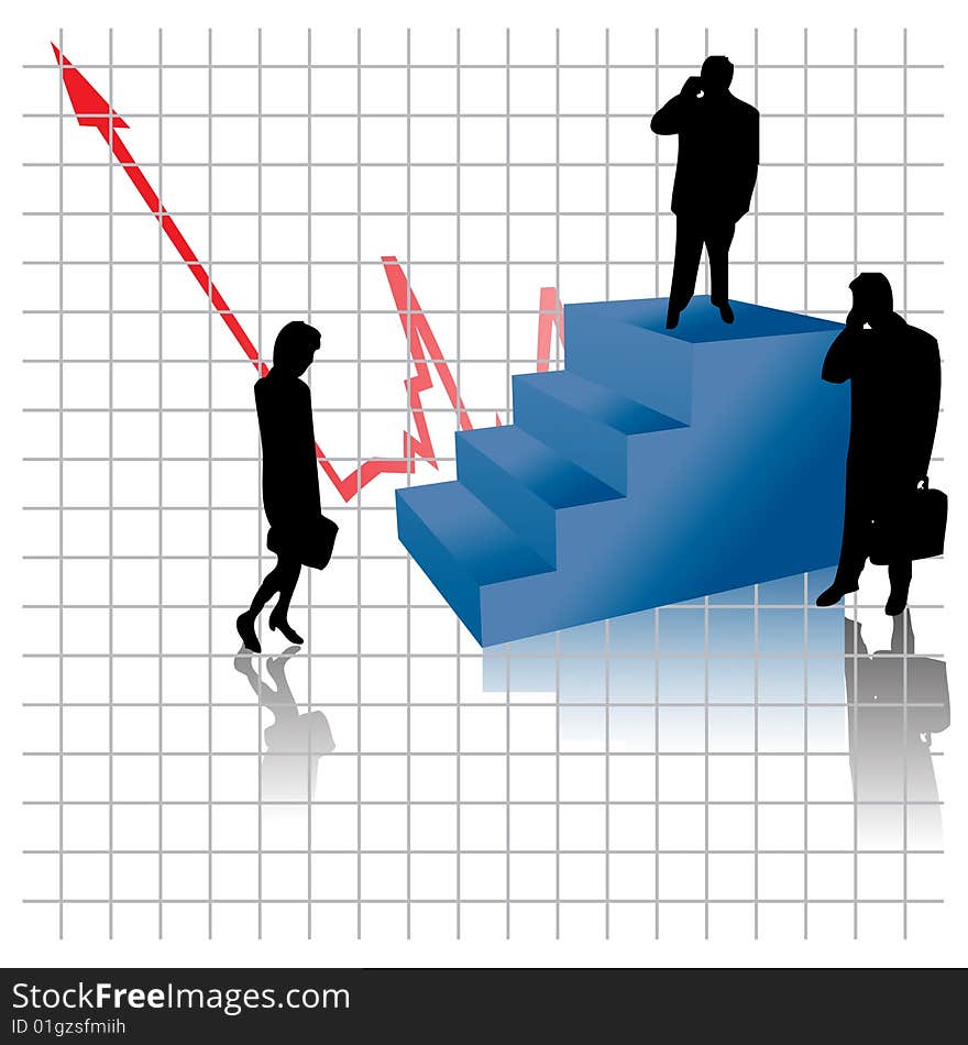 Successful Business people on Stairs