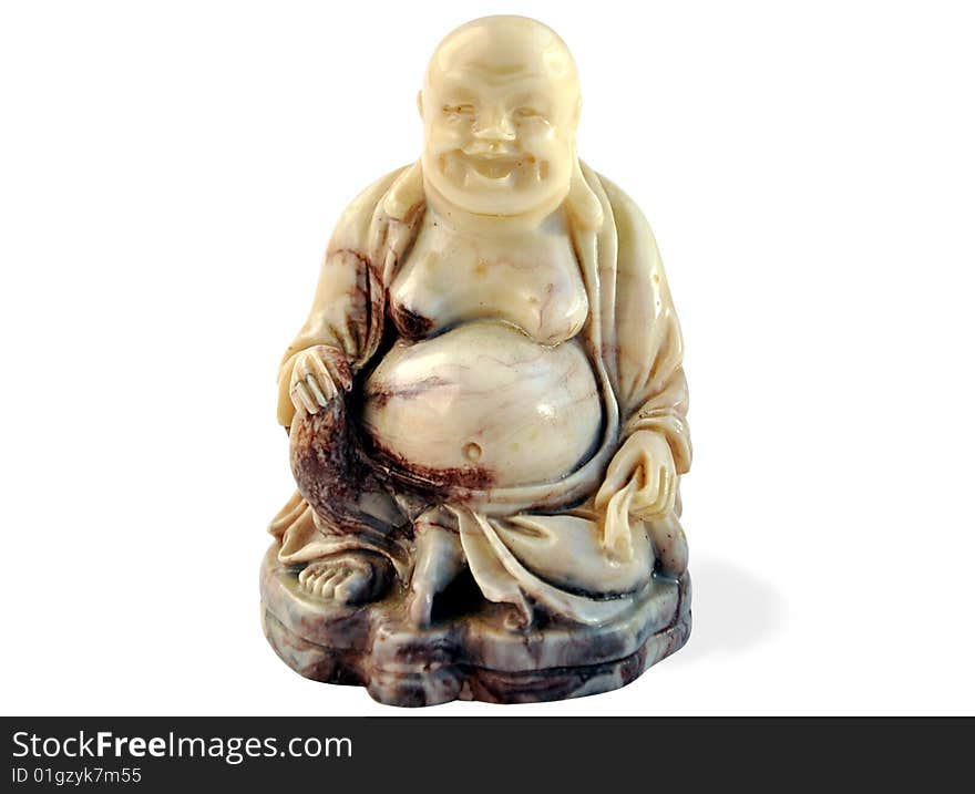 Figurine  of Laughing Buddha  isolated over white with clipping path. Figurine  of Laughing Buddha  isolated over white with clipping path.