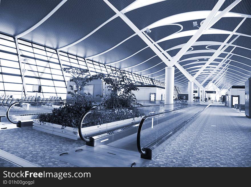 The interior of the airport in shanghai. The interior of the airport in shanghai