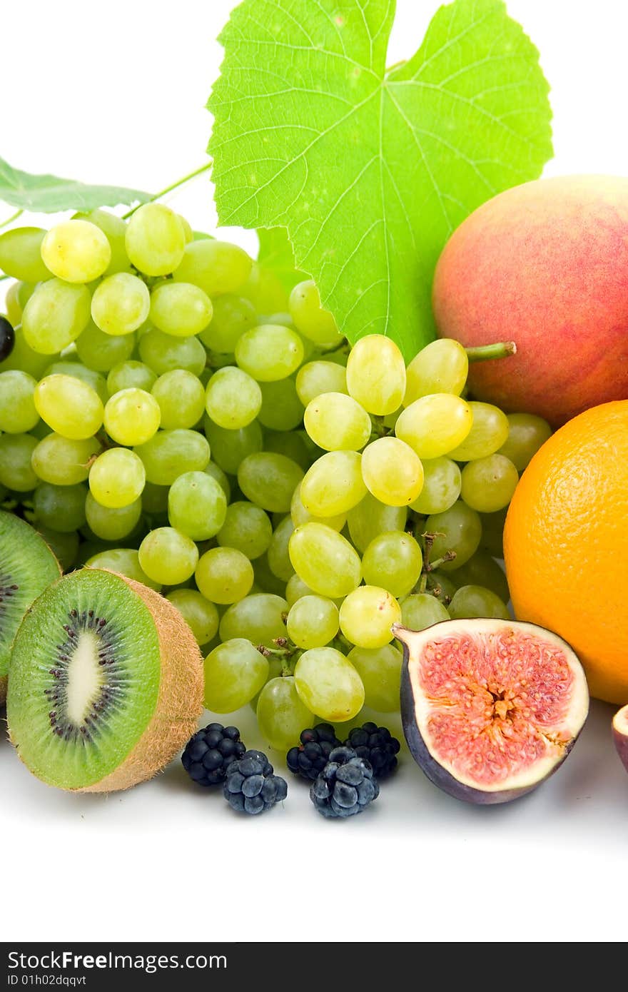 Fresh fruits  isolated on a white background