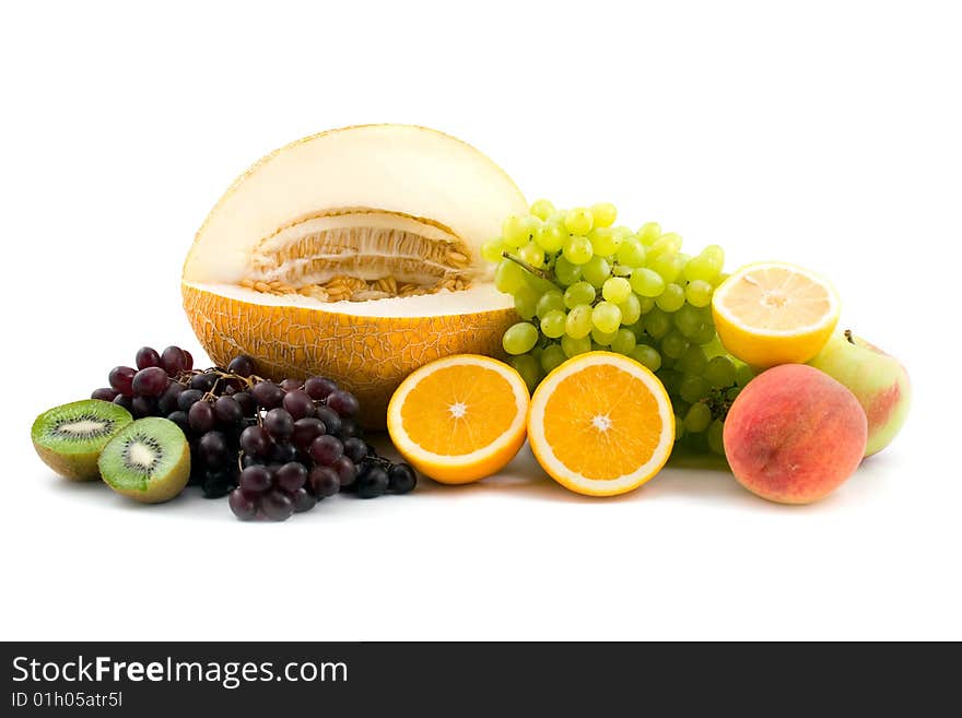 Fresh fruits  isolated on a white background