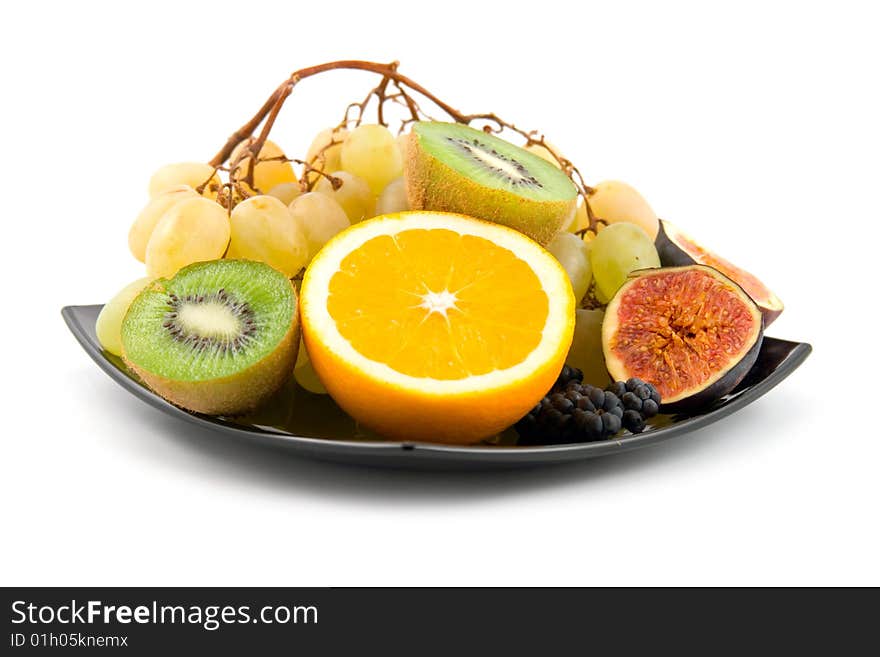 Fresh fruits  isolated on a white background