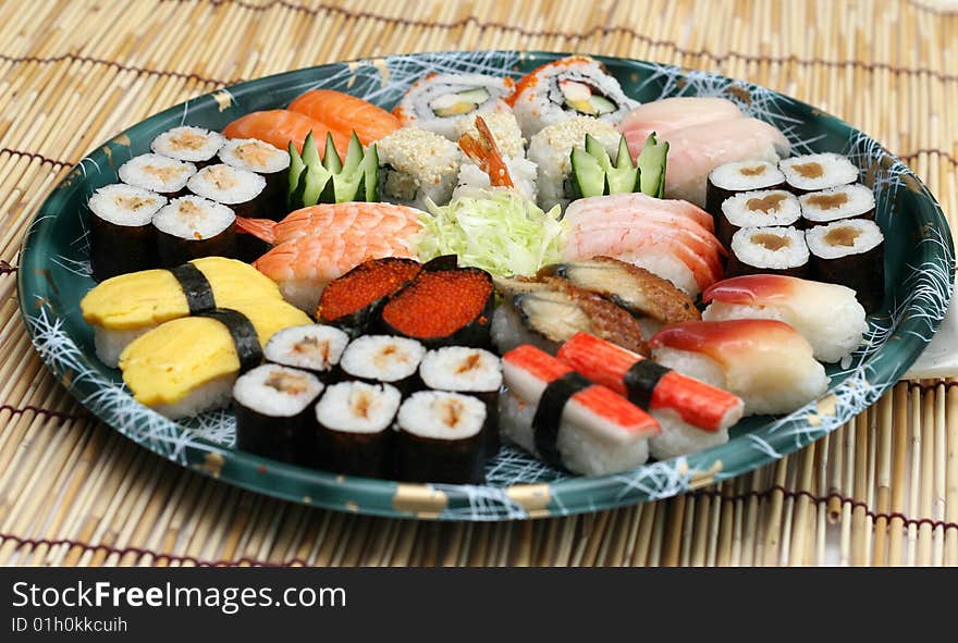 Prepared and delicious sushi