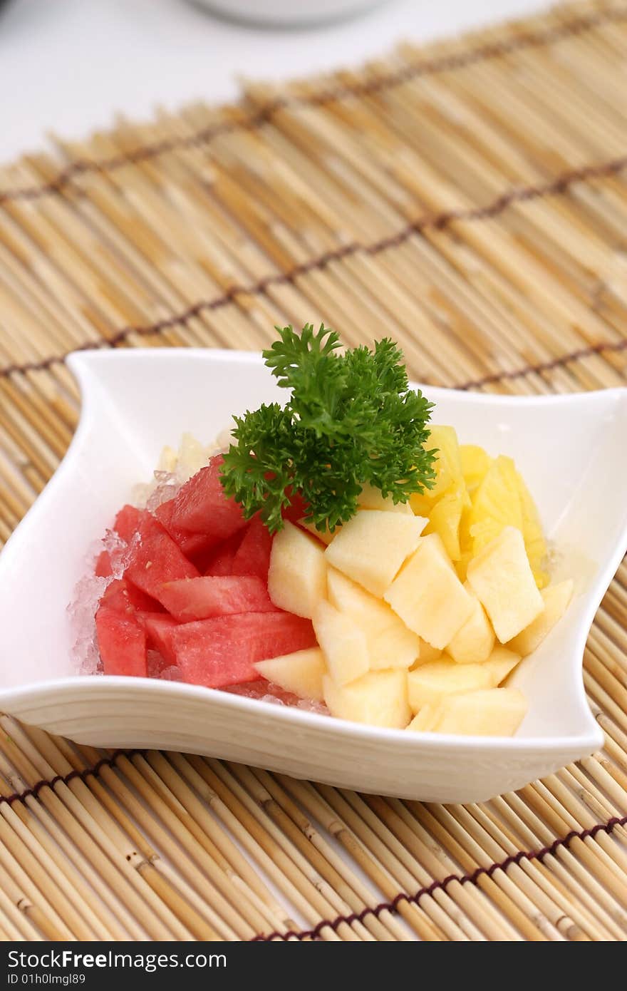 Prepared and delicious cold dish-fruit